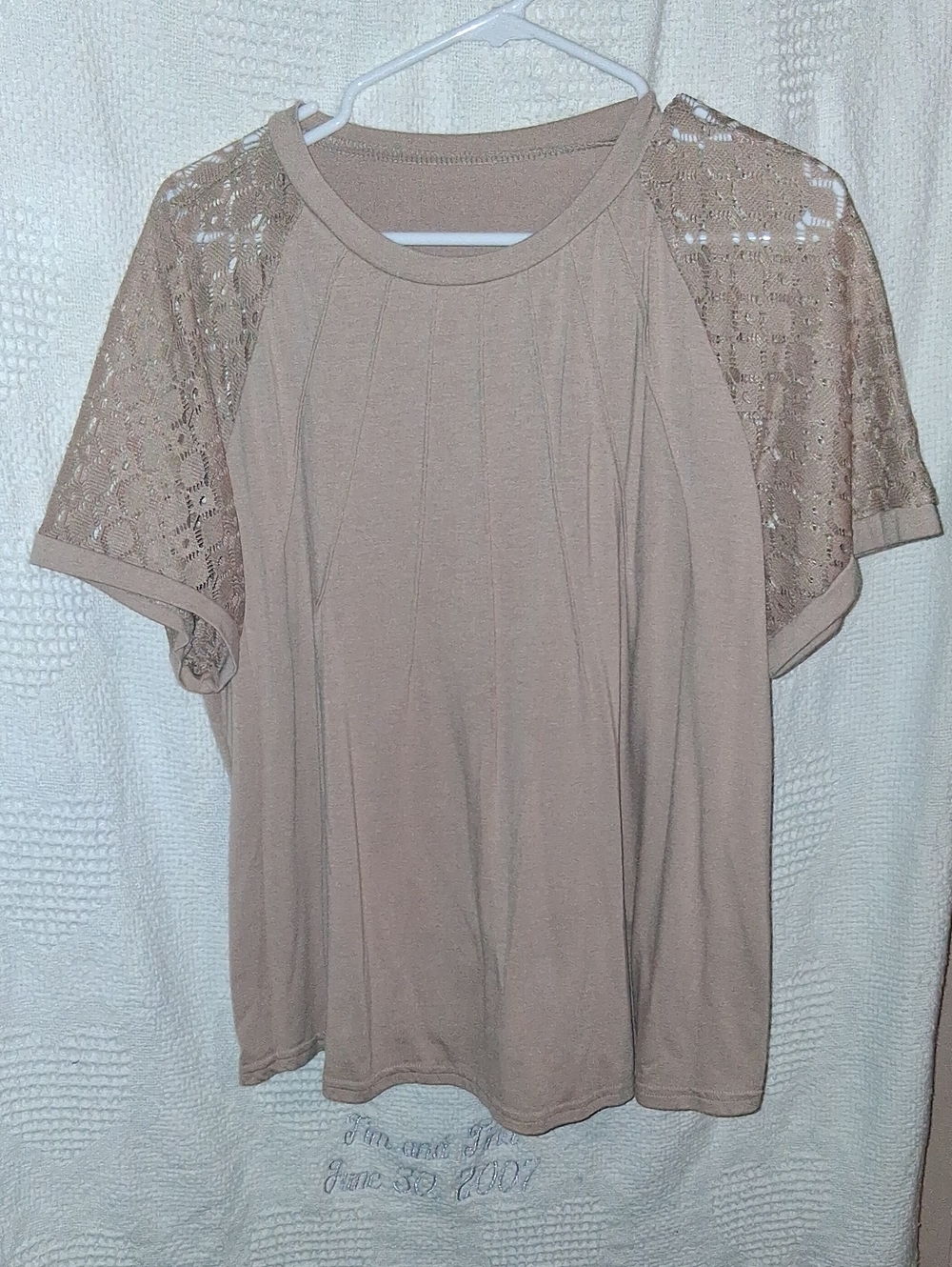 Womens Lace Sleeve Cotton Blouse